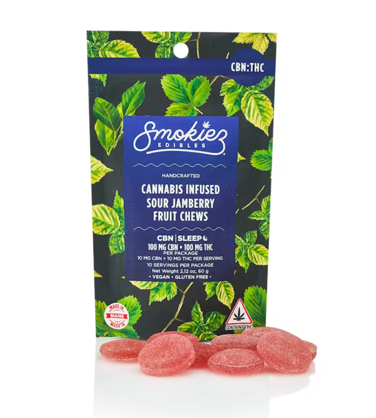 Photograph of product: Sour Jamberry 100mg CBN:TH-oui - 1:1 Fruit Chews