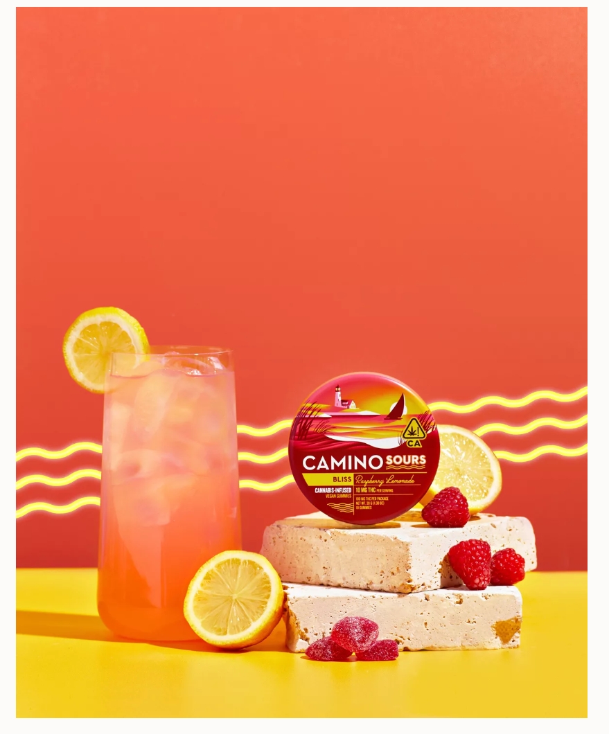 Photograph of product: Camino Sours | Raspberry Lemonade | Bliss | 10mg | 10pk