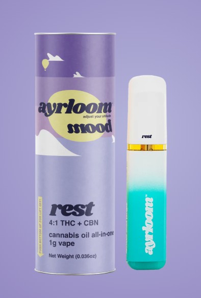 Photograph of product: Ayrloom | Rest | 1:3 TH-oui:CBN | AIO Vape