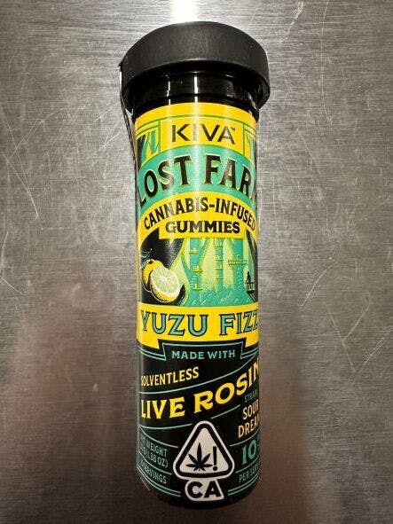 Photograph of product: Lost Farm Yuzu Fizz Live Rosin Gummies 100mg