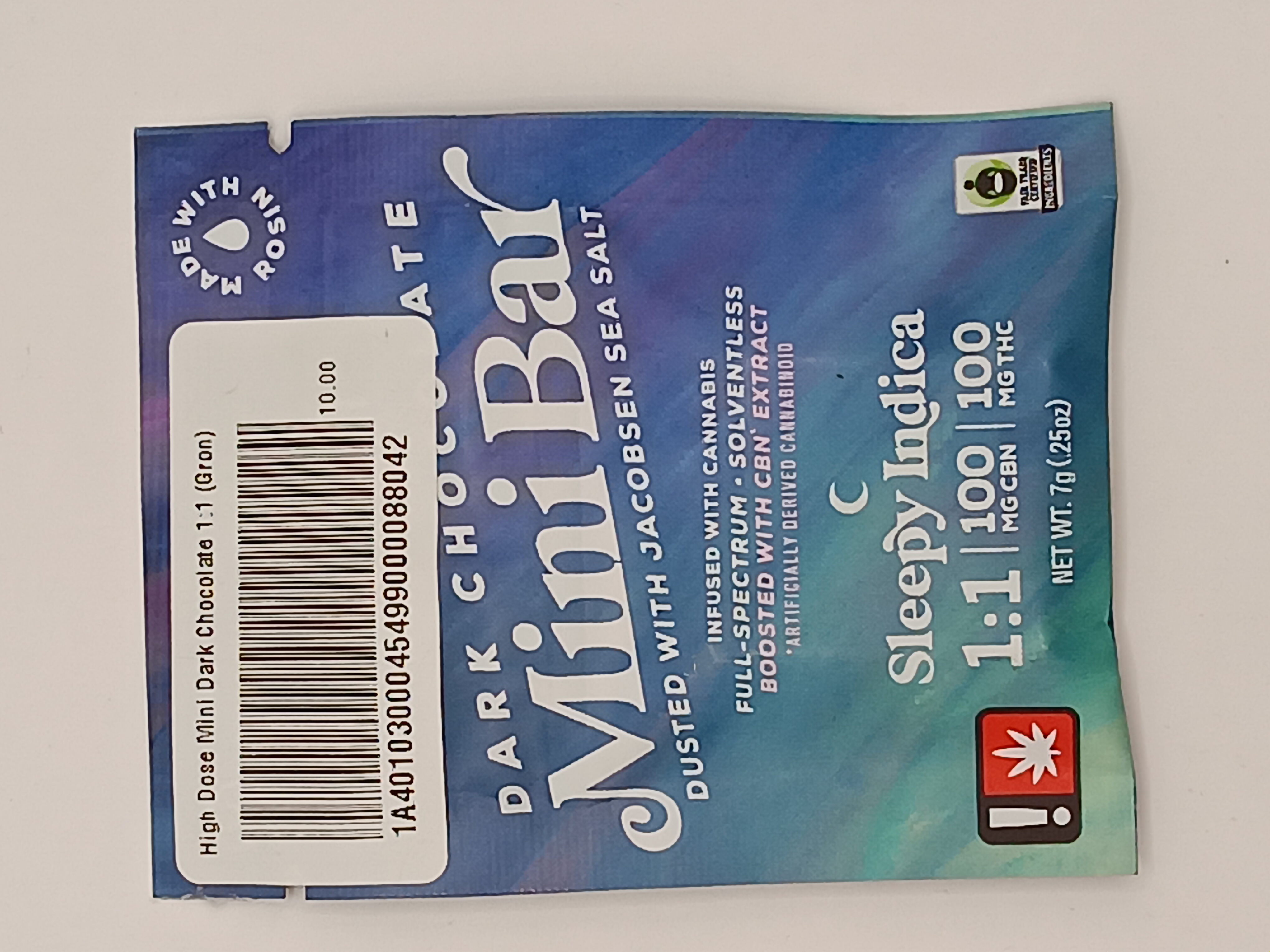 Photograph of Product: High Dose Mini Dark Chocolate 1:1 (Gron)