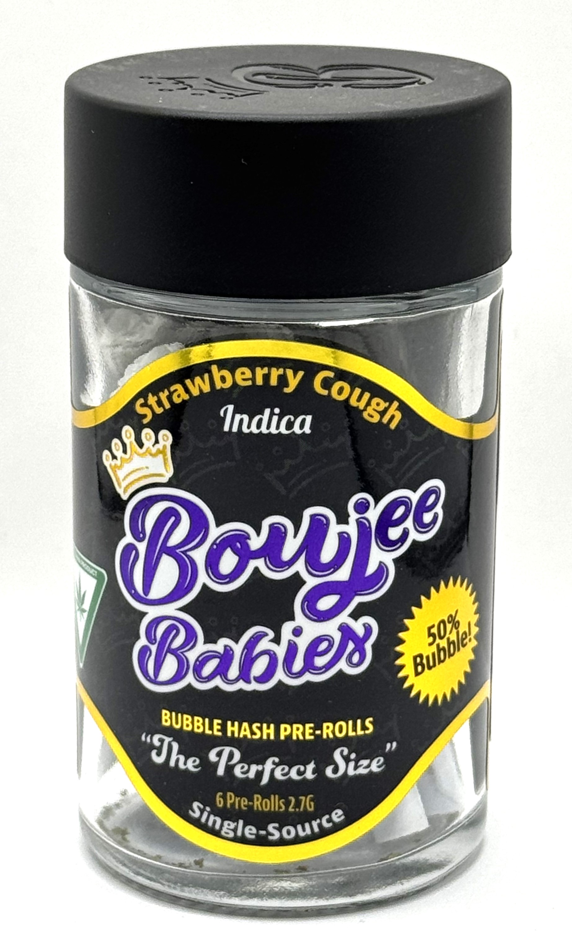 Photograph of product: Boujee Babies | Strawberry Cough | 6-Pack (.45g) Bubble au chocolat Infused Pre-Rolls