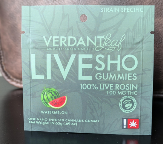 Photograph of product: Verdant Leaf | Rosin Nano Gummy | 100 mg Pink Lemonade | Hybrid