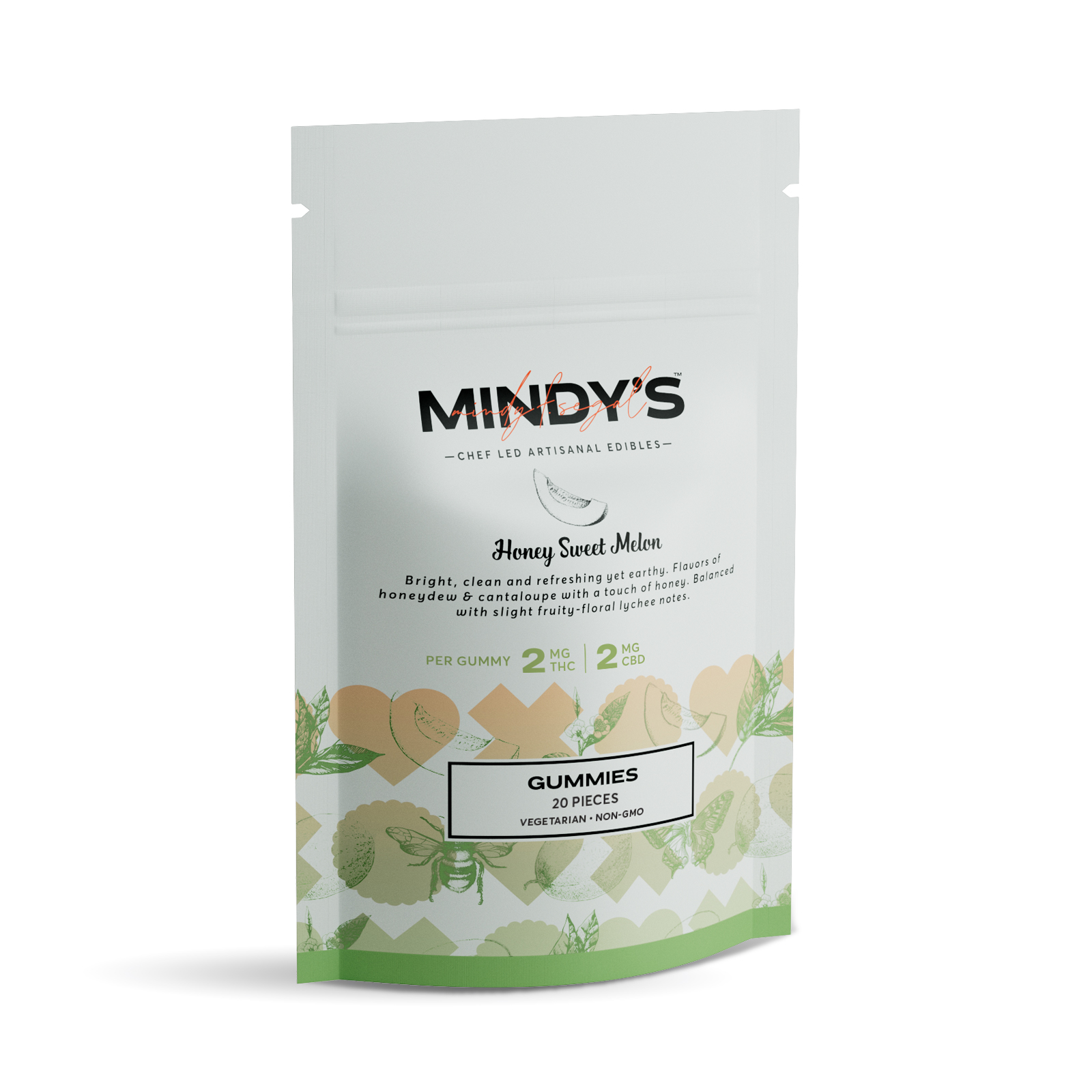 Photograph of product: Honey Sweet Melon 1:1 Gummy Pouch 20pc