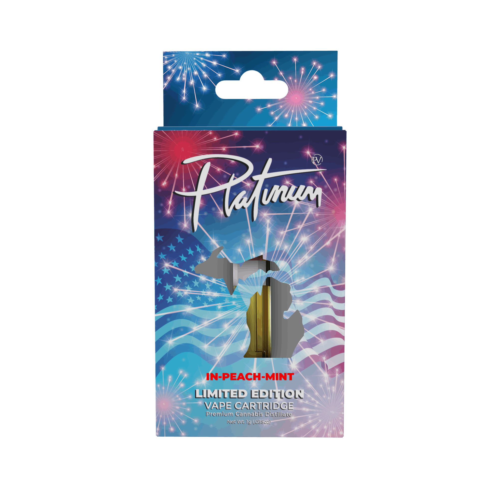 Photograph of product: Platinum Vape IN-PEACH-MINT Cart