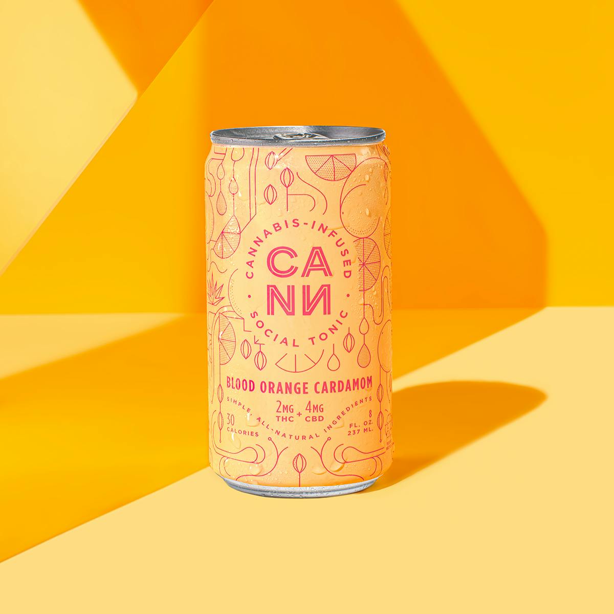 Photograph of Product: CANN - Blood Orange Cardamom - Beverage - 2:4  THC/CBD - 4pk - 8oz - 20mg