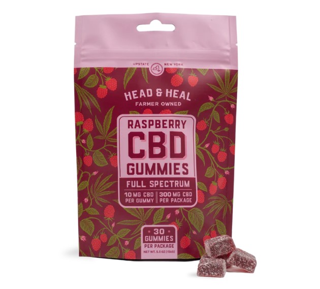Photograph of product: Head & Heal | Raspberry 10mg CBD Gummies | 30 pack
