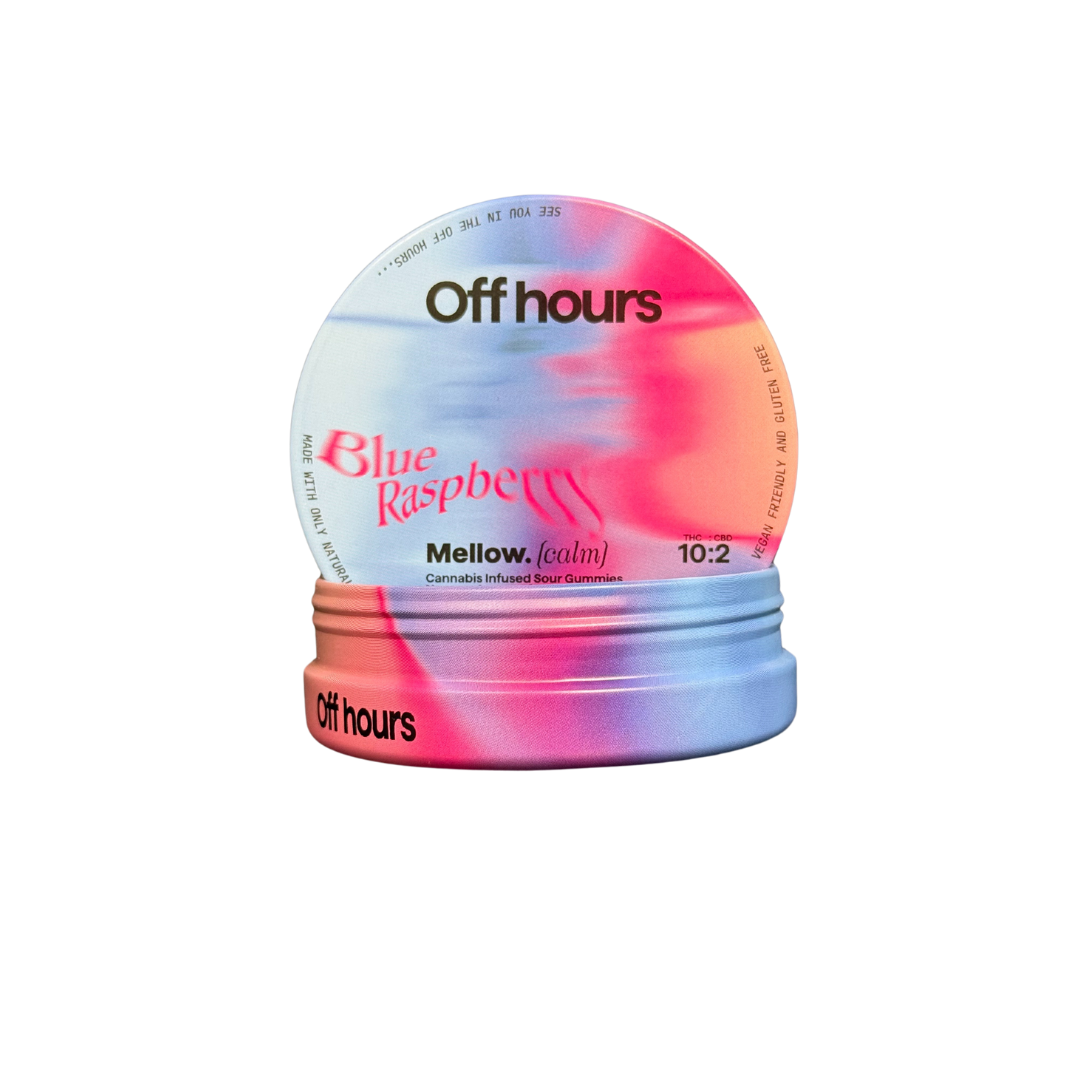 Photograph of product: Offhours Gummies Mellow Blue Raspberry 100mg