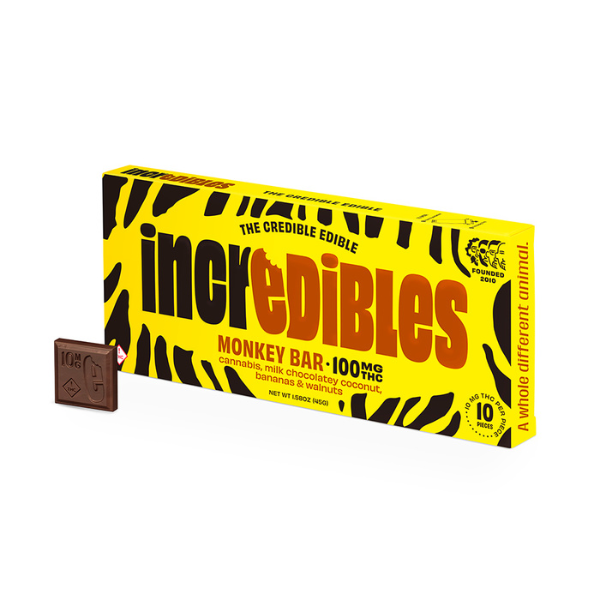Photograph of product: Incredibles Monkey Bar Chocolate Bar 100mg