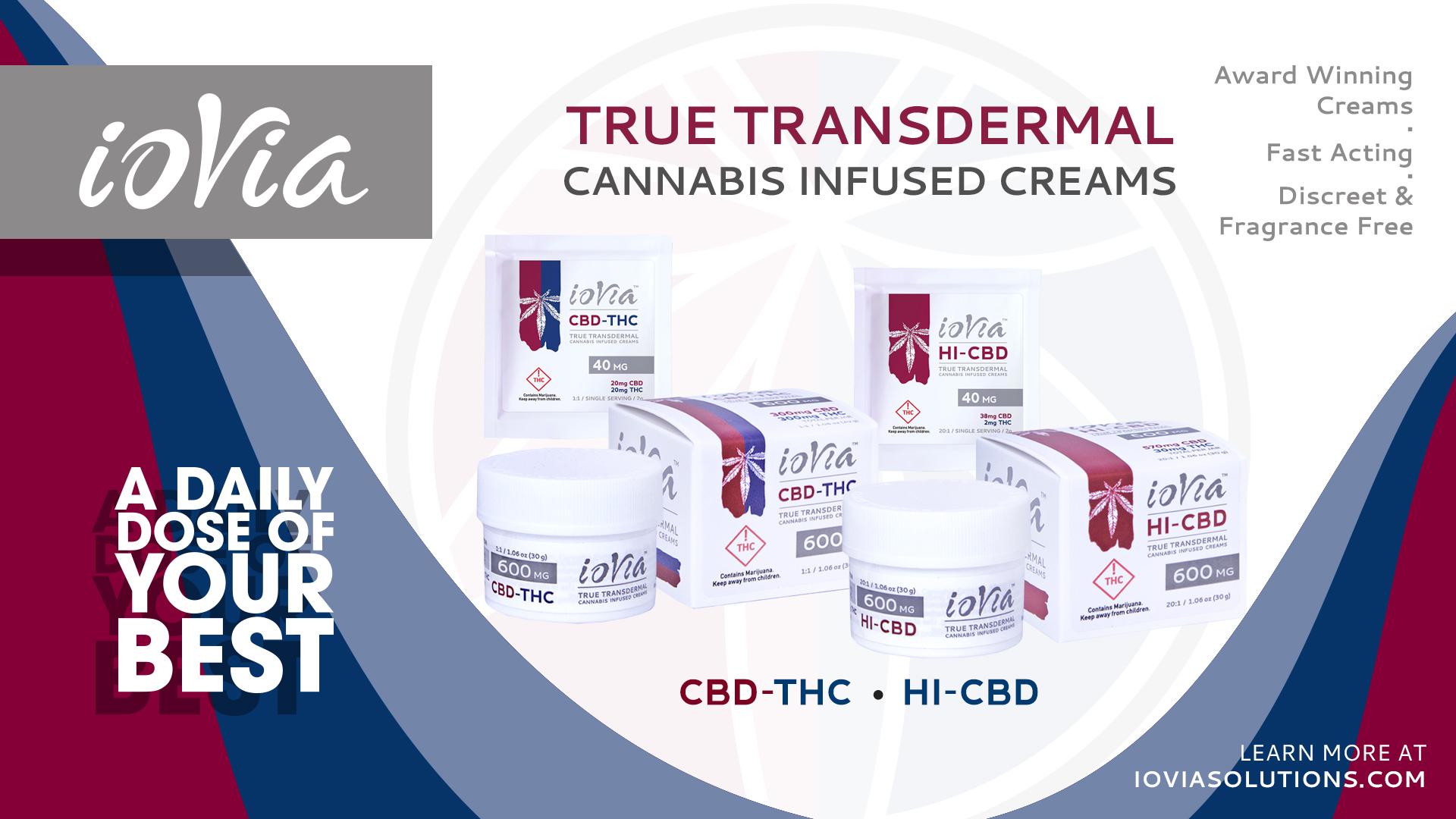 Photograph of Product: ioVia - 600mg Cream - 1:1 CBD:THC