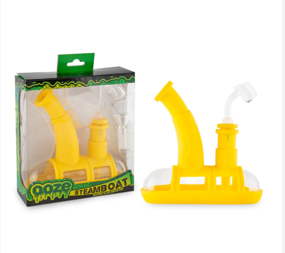 Photograph of product: Ooze | Water Pipe | Silicone Steamboat | Yellow