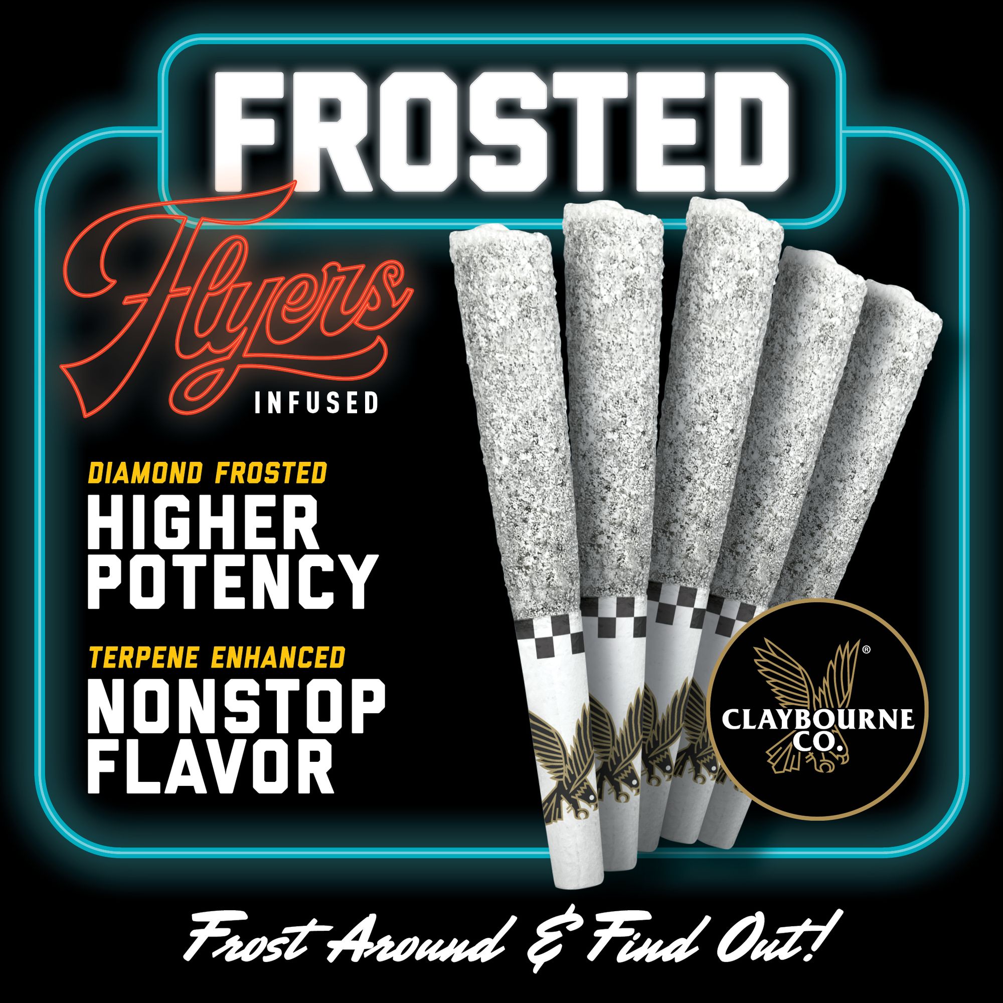 Photograph of product: Pineapple Express Frosted Infused Preroll (5pk)