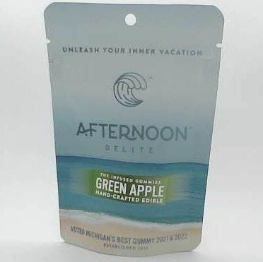 Photograph of product: Afternoon Delite - 200 mg - Green Apple Gummies