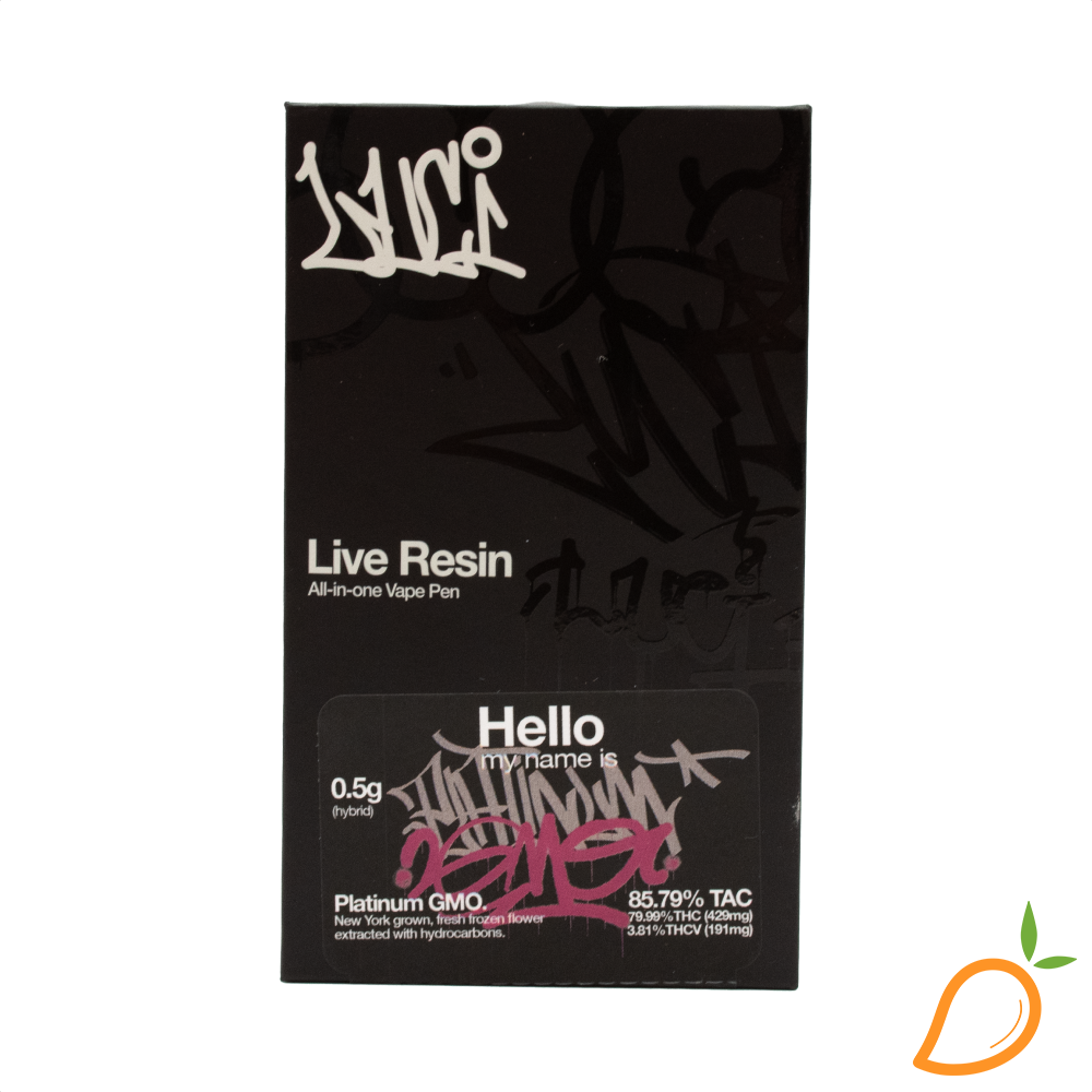 Photograph of Product: 0.5g Platinum GMO Live Resin AIO Luci