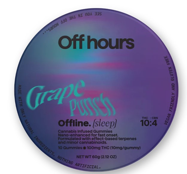 Photograph of Product: Off Hours - Offline (Rest) Grape Punch Gummies 10pk - 100mg