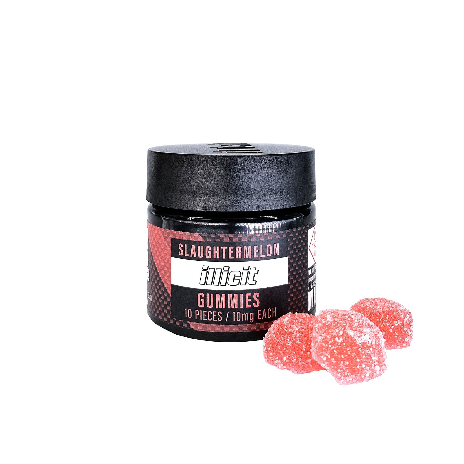 Photograph of product: Illicit Peaches & Dream 2:2:1/CBN:CBG:TH-oui Gummies 10mg x 10-Pack
