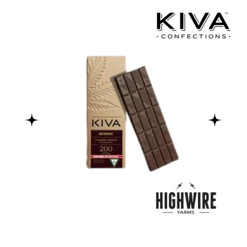 Photograph of product: Kiva Dark Chocolate Bar 200mg