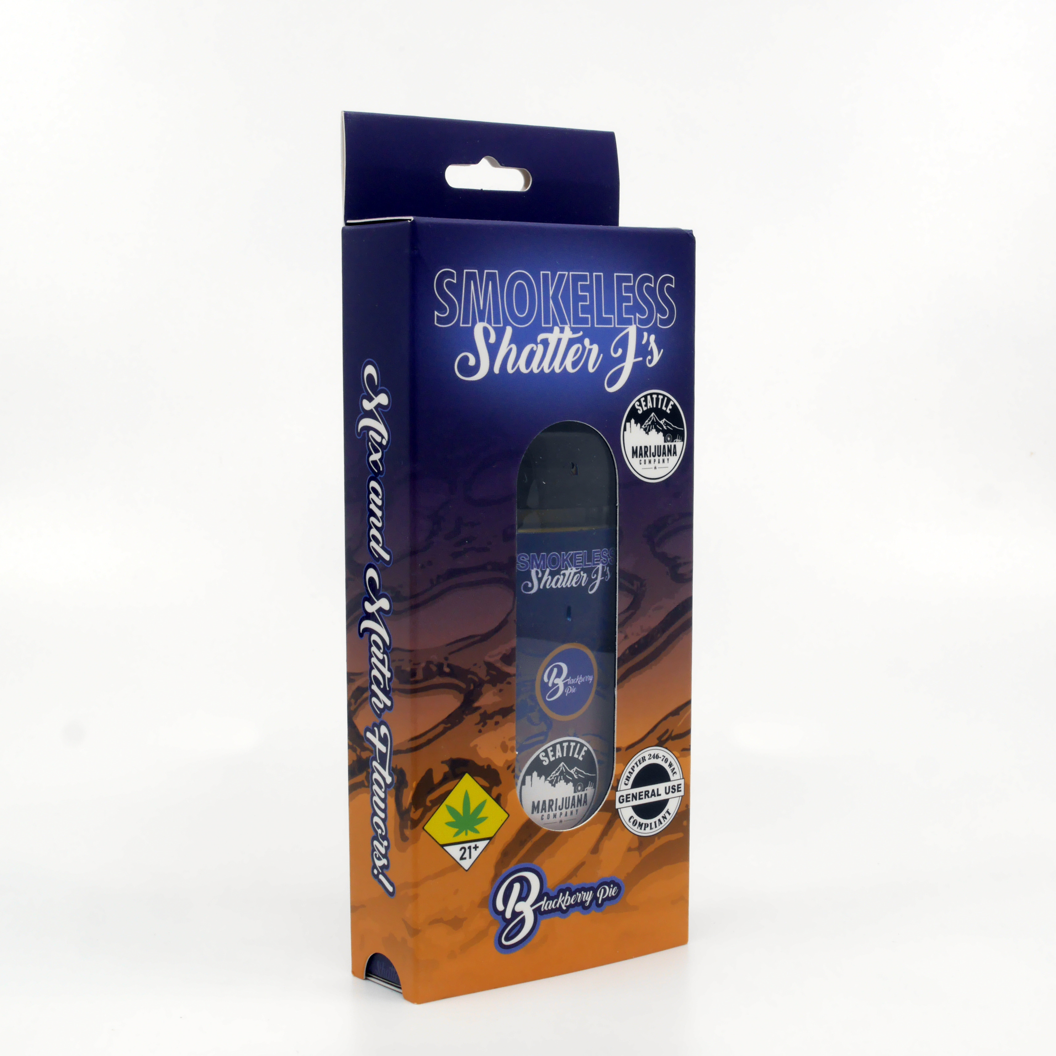 Photograph of product: Blackberry Pie Shatter J's Disposable | 1g (DOH)