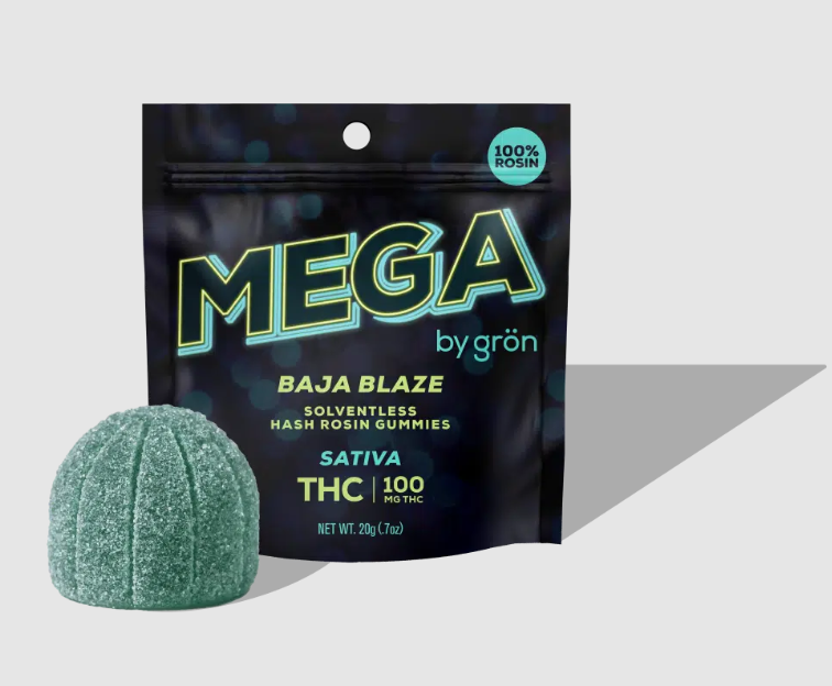 Photograph of product: GRN | ROSIN MEGA GUMMY | BAJA BLAZE | 100MG