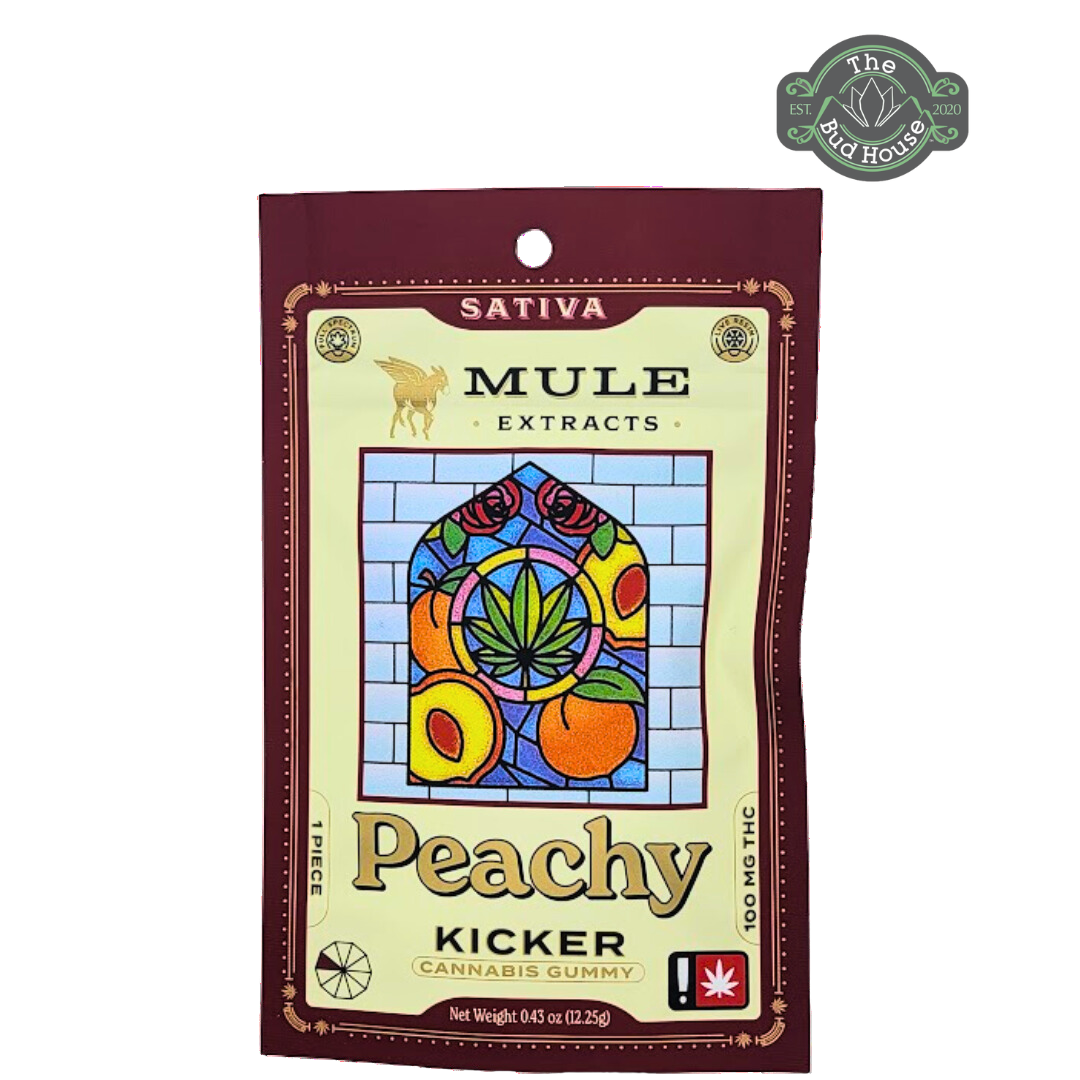 Photograph of product: Mule Extracts PEACHY 100mg Gummy