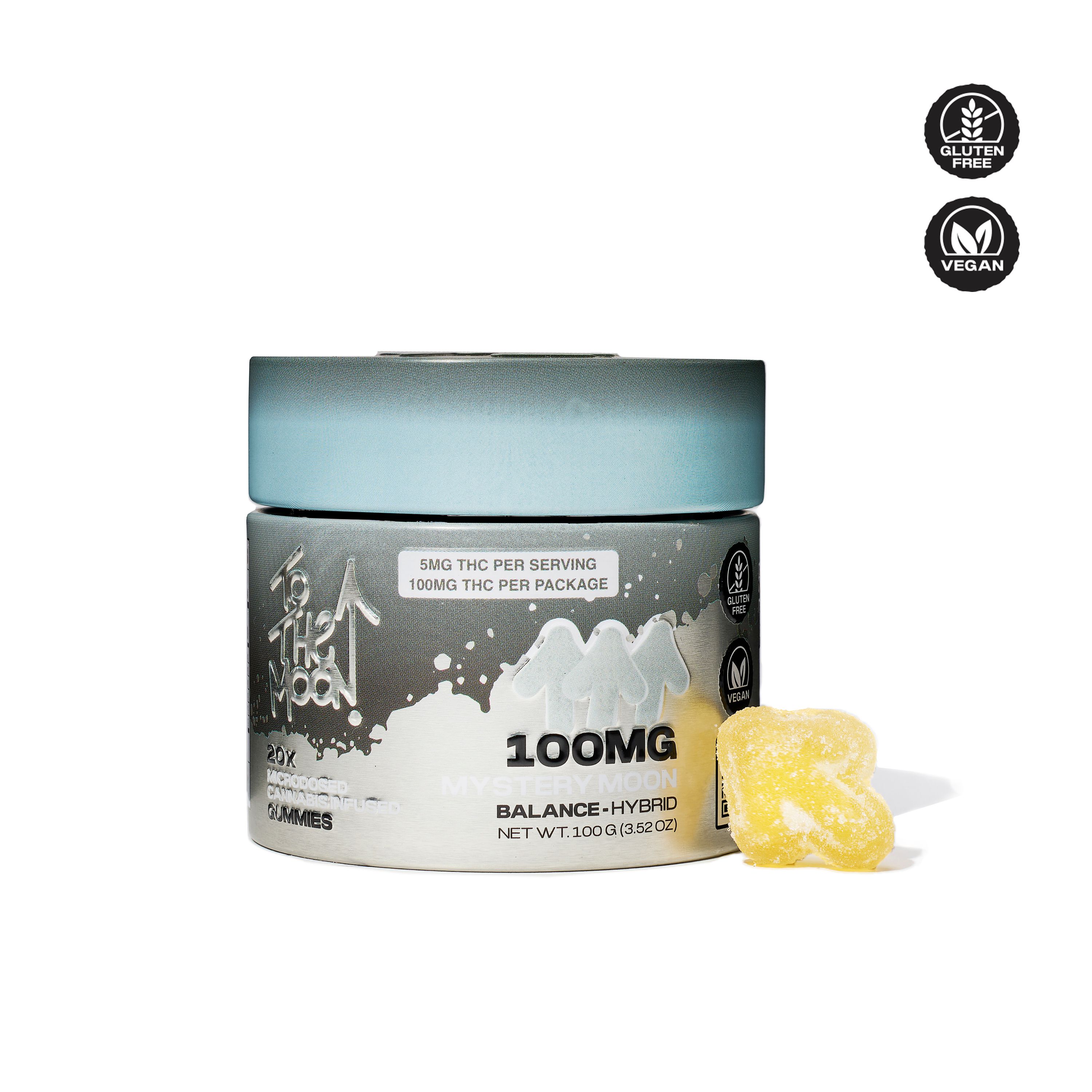 Photograph of product: TO THE MOON | MYSTERY MOON | 20-PACK Gummies | 100mg (5MG EACH)