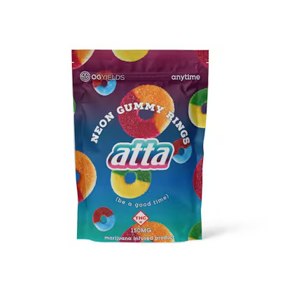 Photograph of Product: Atta Neon 6pk Gummy Rings (150mg)