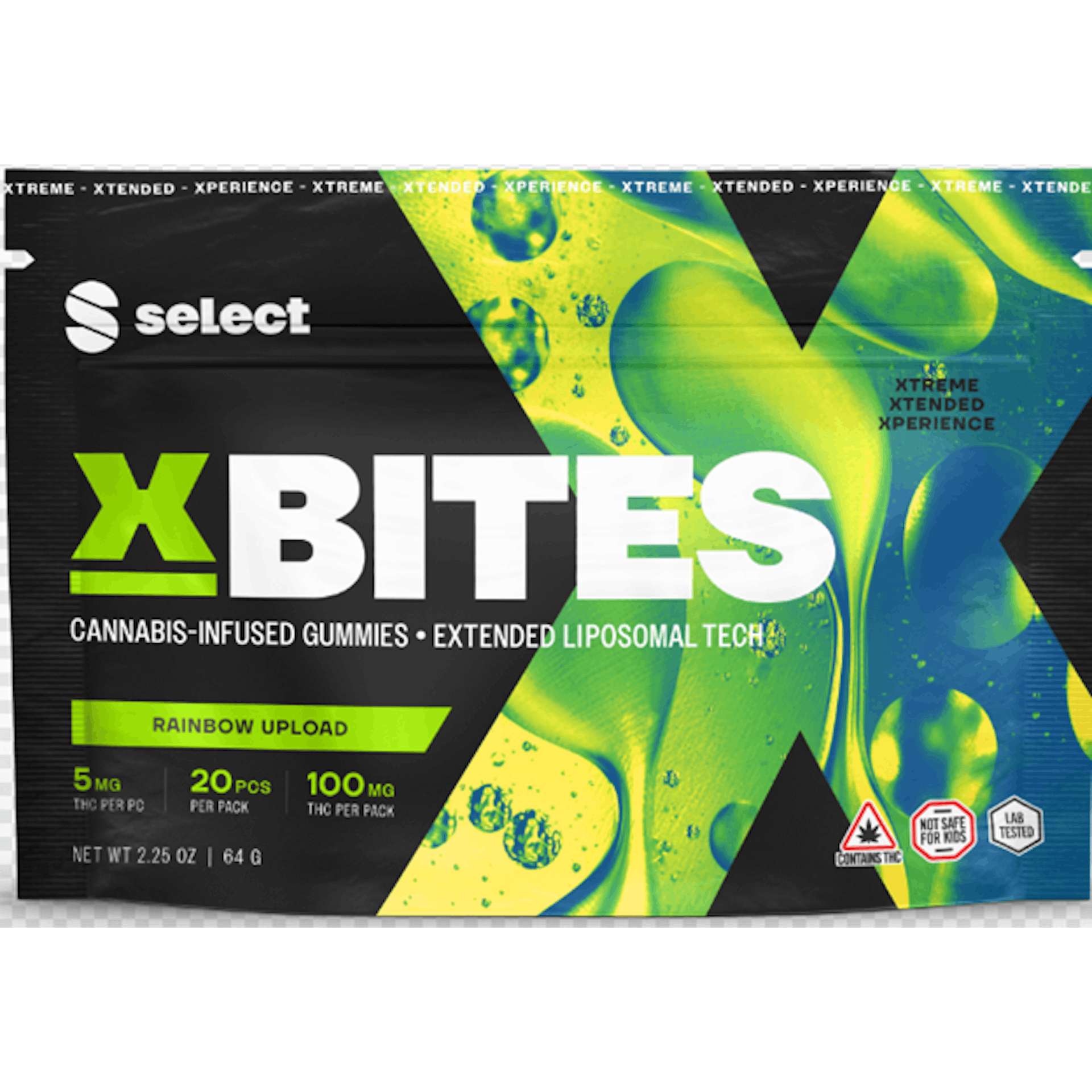 Photograph of product: Rainbow Upload (H) - 100mg (20 Pack) - X Bites