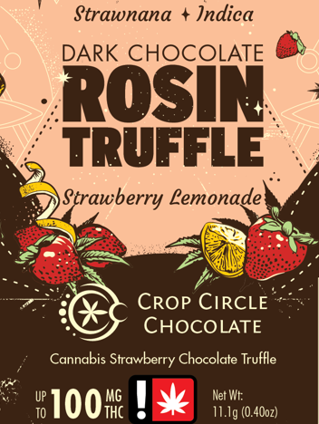 Photograph of product: Crop Circle Chocolate - Strawberry Lemonade (I) - Single Truffle 100mg