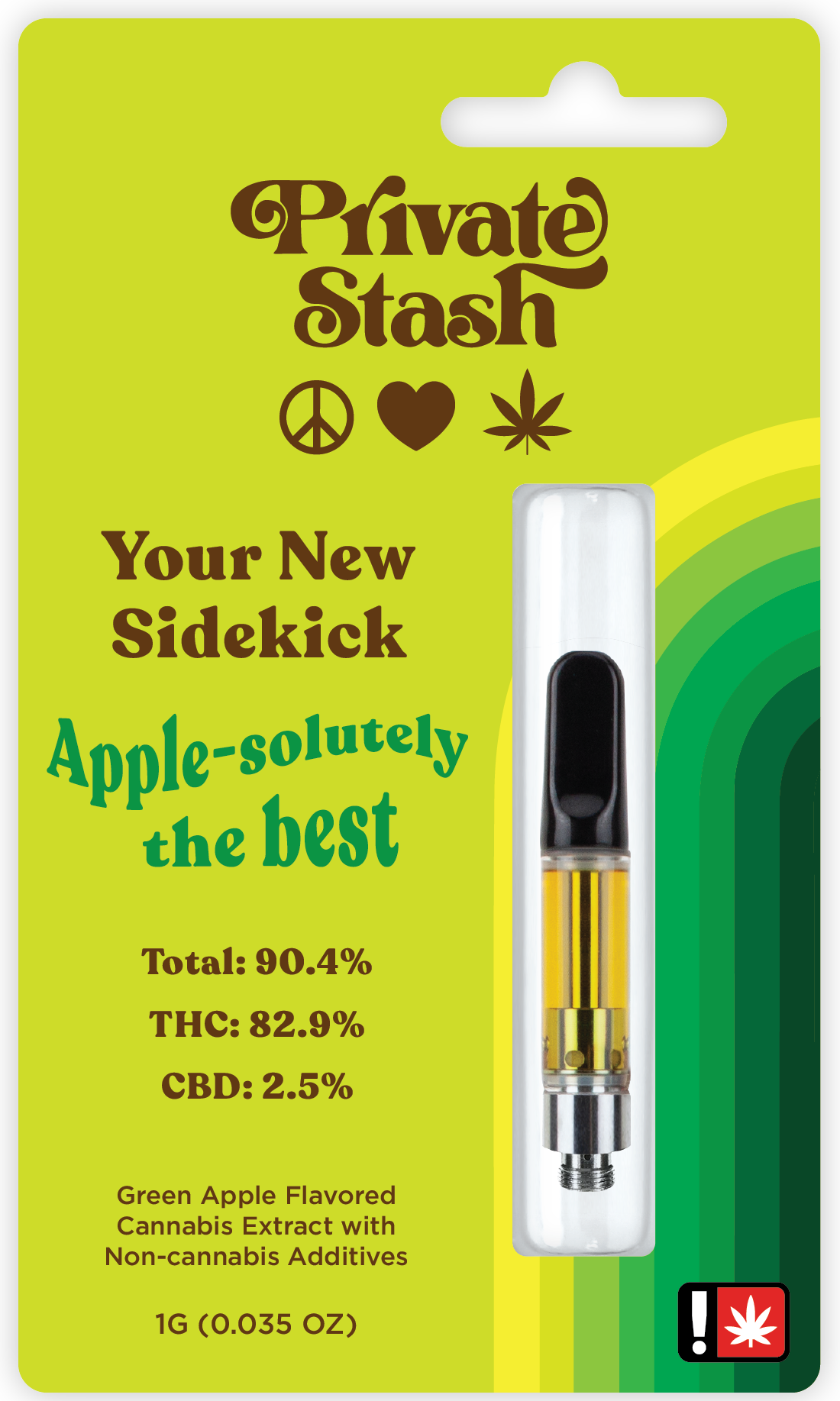 Photograph of product: Private Stash 1g Cart]1:1 Green Apple