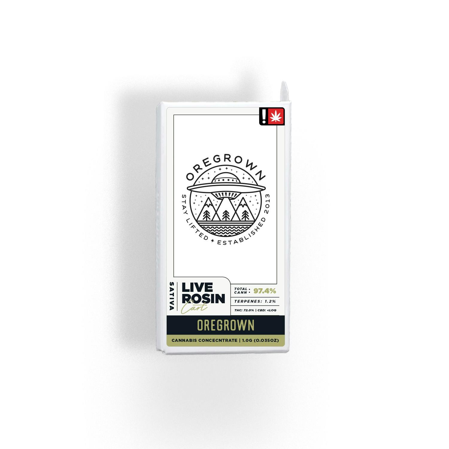 Photograph of product: Oregrown Rainbow Sundae Live Rosin Cartridge 1g