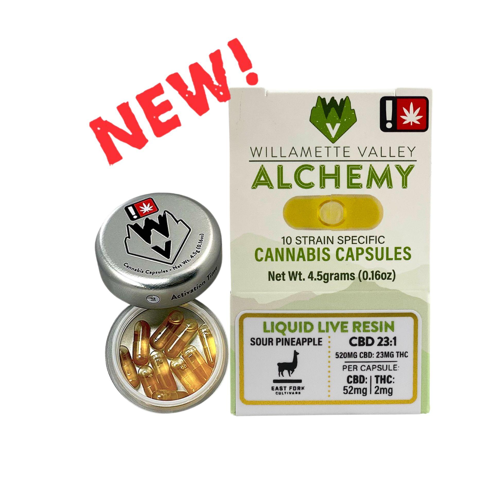 Photograph of product: Willamette Valley Alchemy - Liquid Cured Resin Capsules - Sour Pineapple (10 pack)