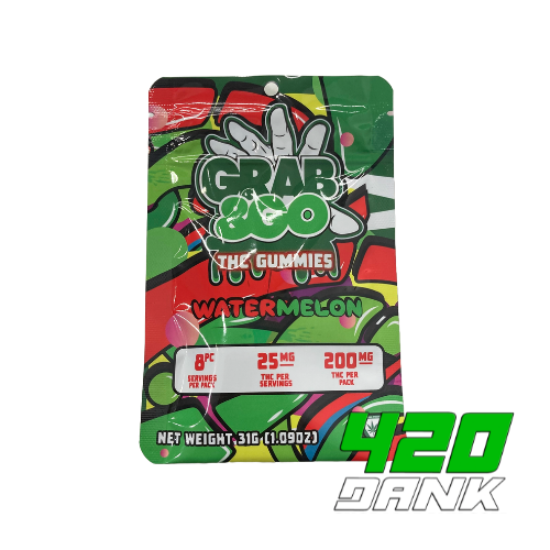 Photograph of product: Grab & Go - 200mg Watermelon Gummies