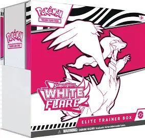 Photograph of product: Trading Cards | Pokemon | White Flare Elite Trainer Box - SV: White Flare (WHT) | LIMIT 1 Pokemon Item Per Day