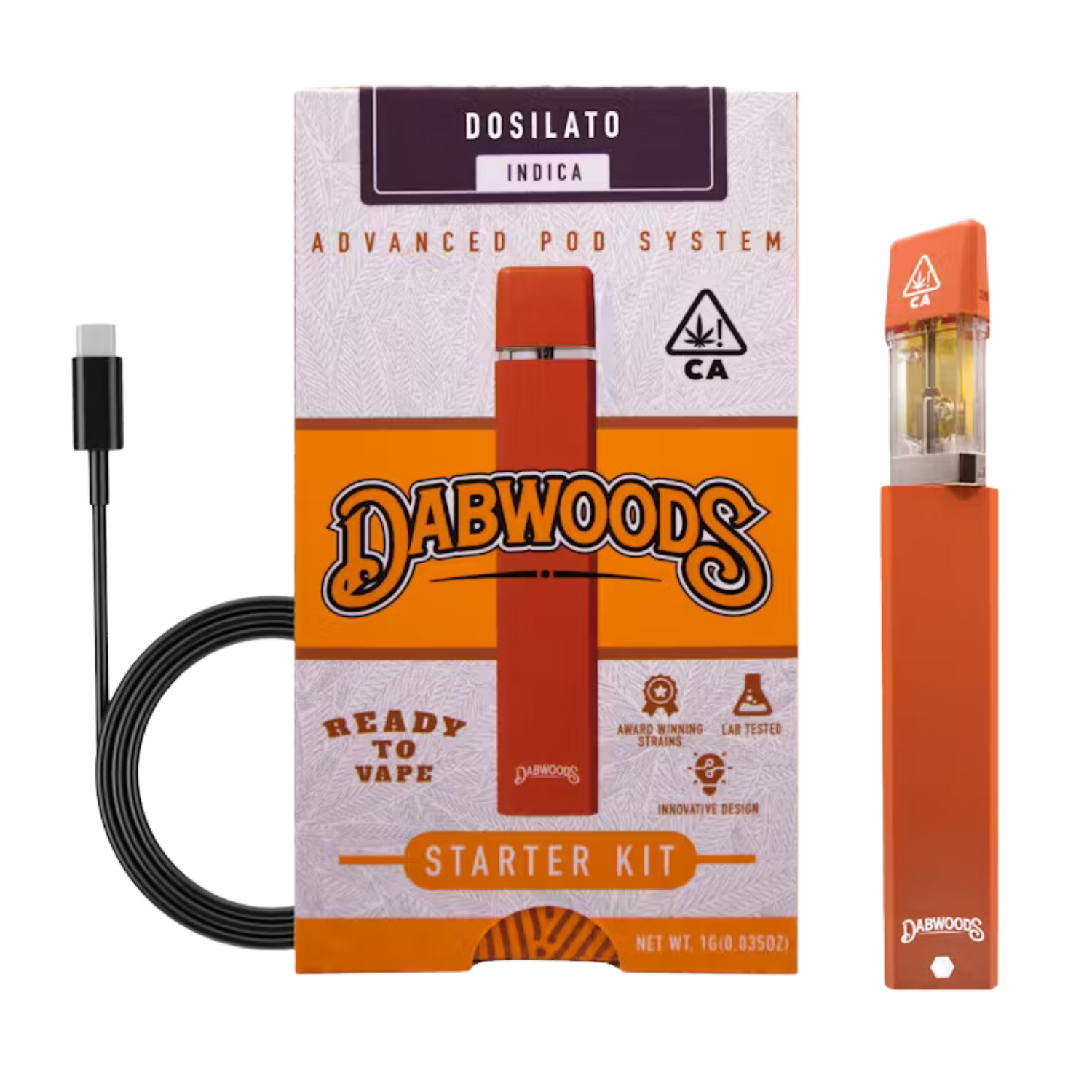 Photograph of product: DABWOODS POD STARTER KIT - DOSILATO 1G