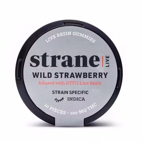 Photograph of Product: Strane Wild Strawberry Live Resin THC Gummies | 10mg (10ct)