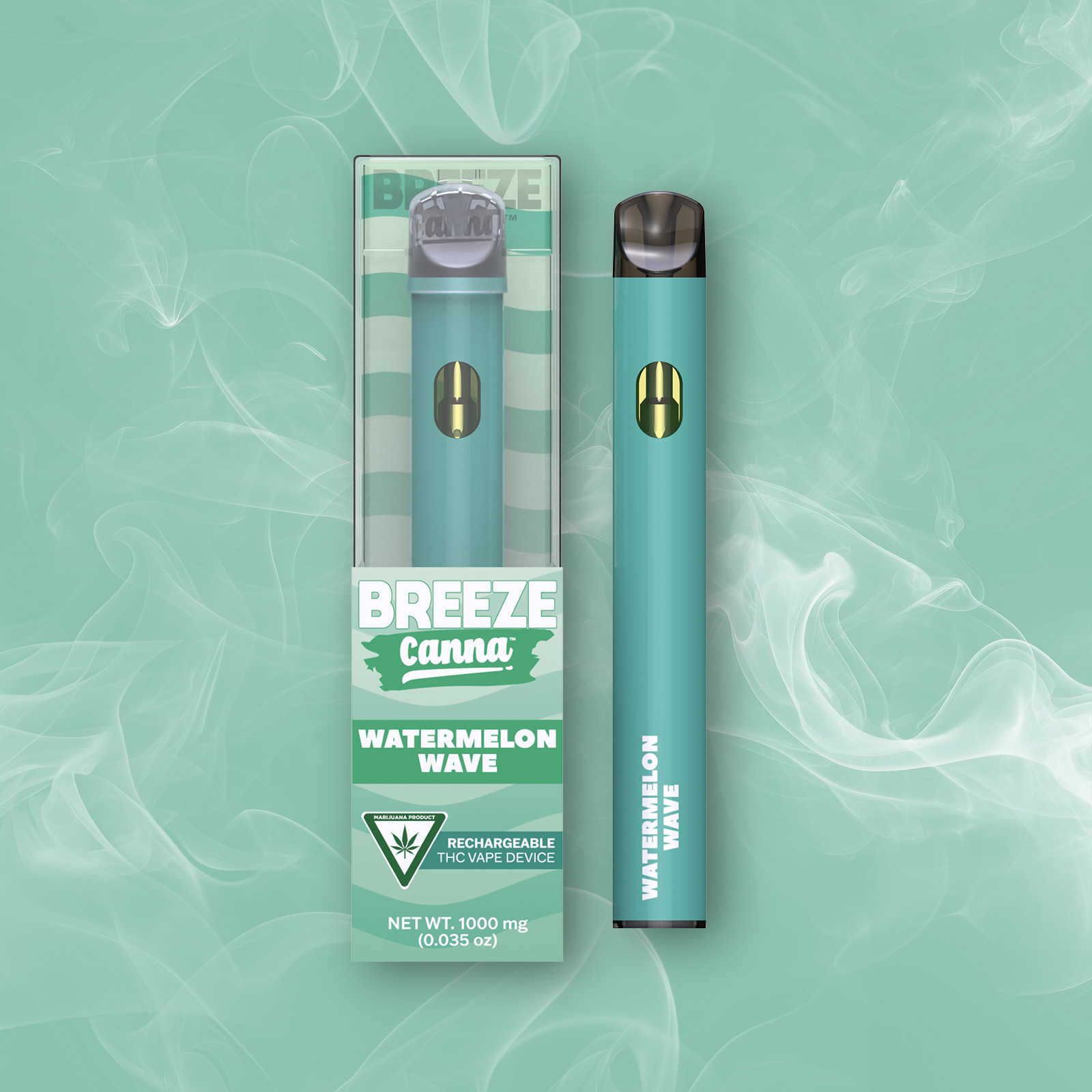 Photograph of product: Watermelon Wave - Classic 1g PLUS Vape Device  BREEZE Canna