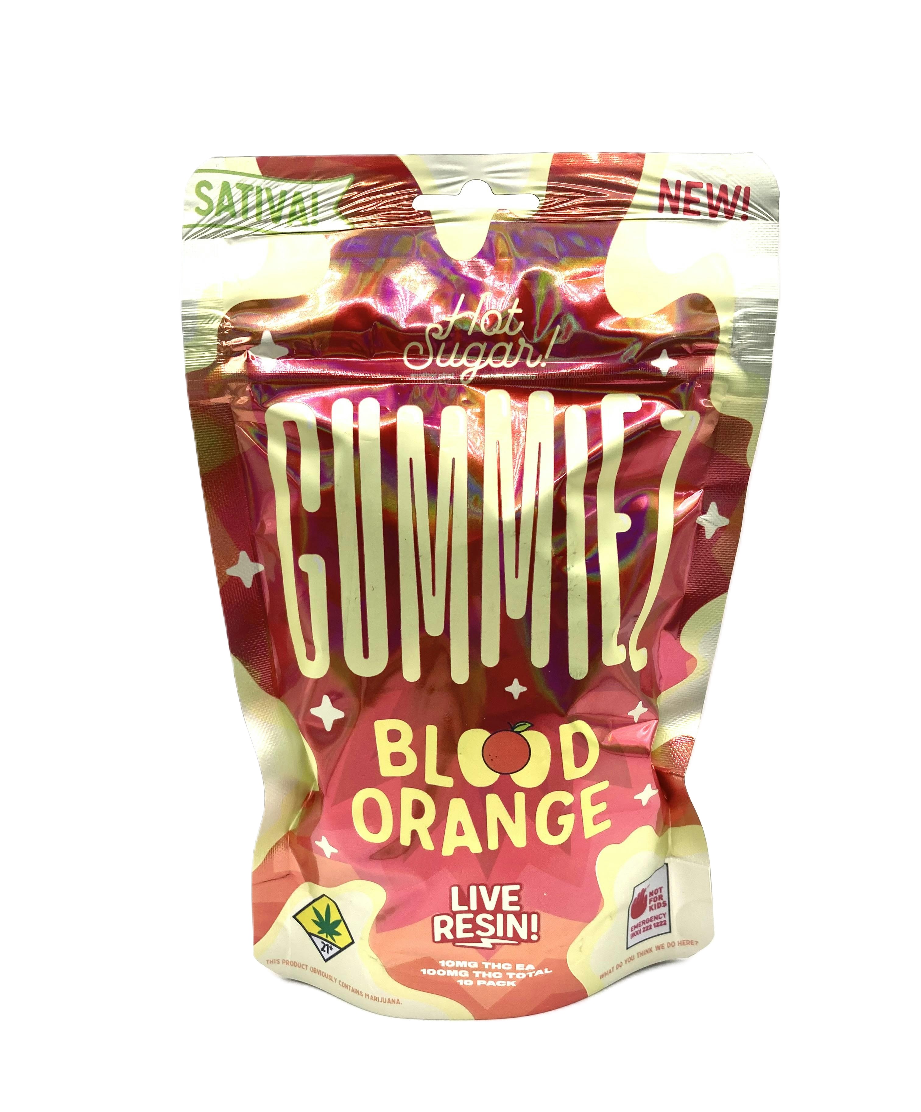 Photograph of product: Blood Orange Live Resin Oui'd Gummiez 10pk | 100mg