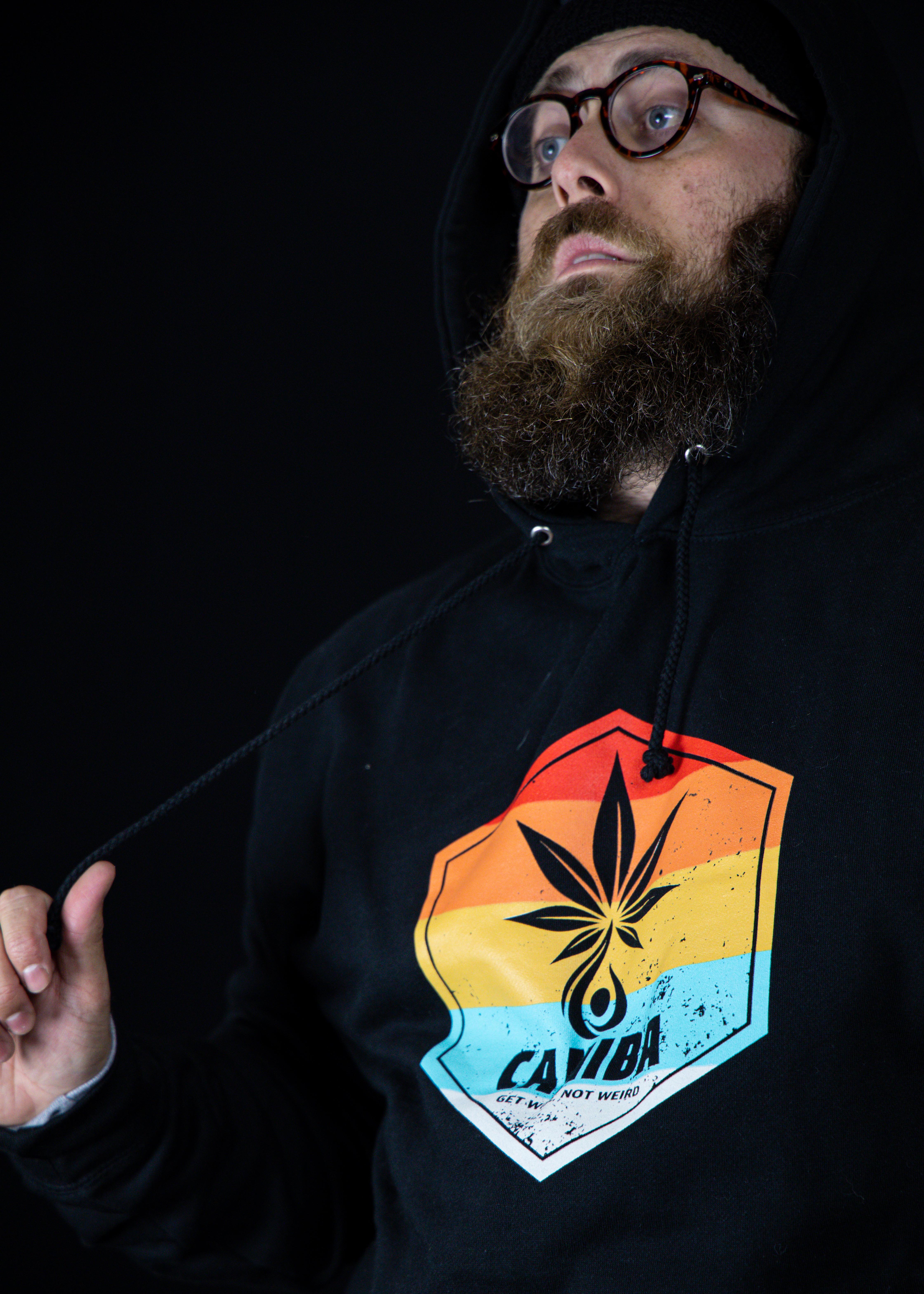 Photograph of product: Hoodie. XL. Black. Hexagon Badge. Caniba