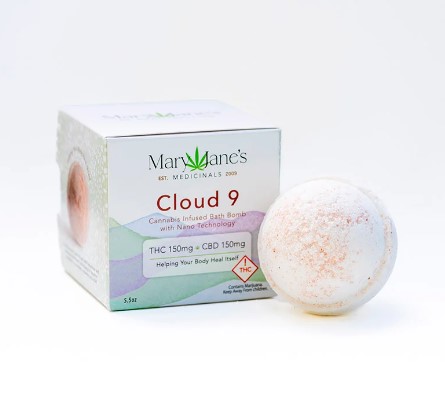 Photograph of product: Mary Jane's Medicinals Cloud 9 Oui'd Infused Bath Bomb 150mgTH-oui/150mgCBD