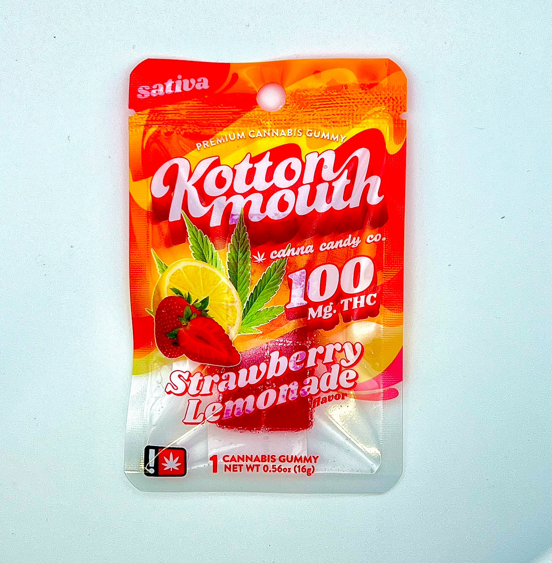 Photograph of product: Kotton Mouth | Strawberry Lemonade | TH-oui | 100mg 1-Piece Gummy