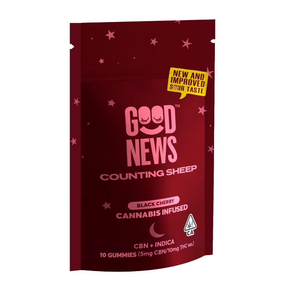 Photograph of product: Good News Counting Sheep 2:1 Black Cherry Gummies 100mg 20pk (TH-oui:CBN)