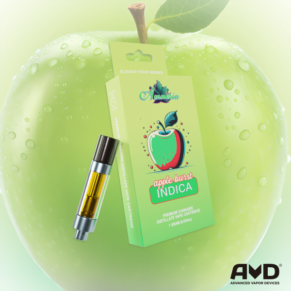Photograph of product: Amnesia | Apple Burst | 1g Vape Cart
