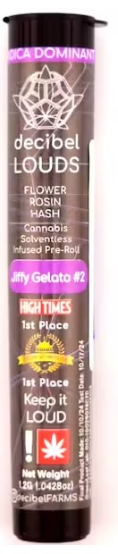 Photograph of product: Jiffy Gelato Basslines - Infused Preroll - Decibel