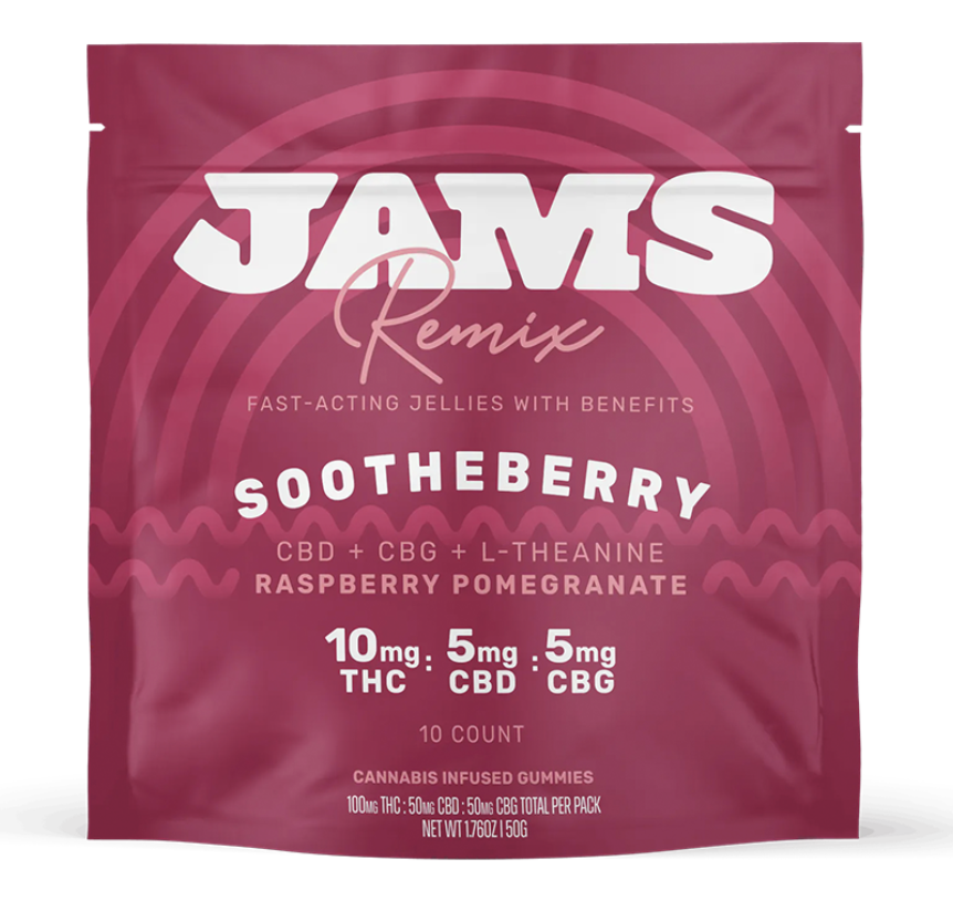 Photograph of product: Sootheberry - 2:1:1 [TH-oui:CBD:CBG] (F.A.) Jellies - 10pk / 100mg - Gummies