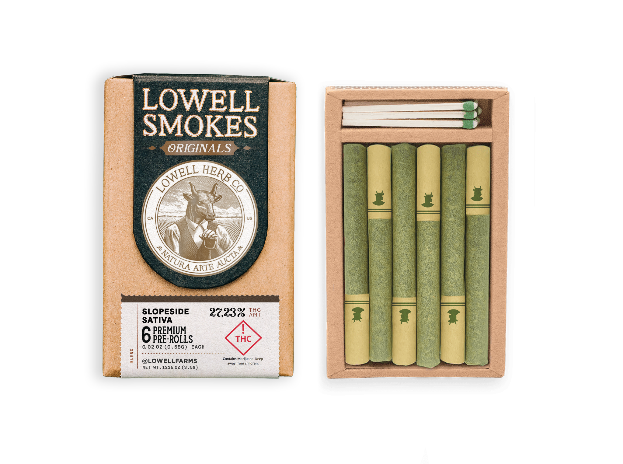 Photograph of product: Lowell Smokes Pre-Roll Slopeside Blend (S) 6pk