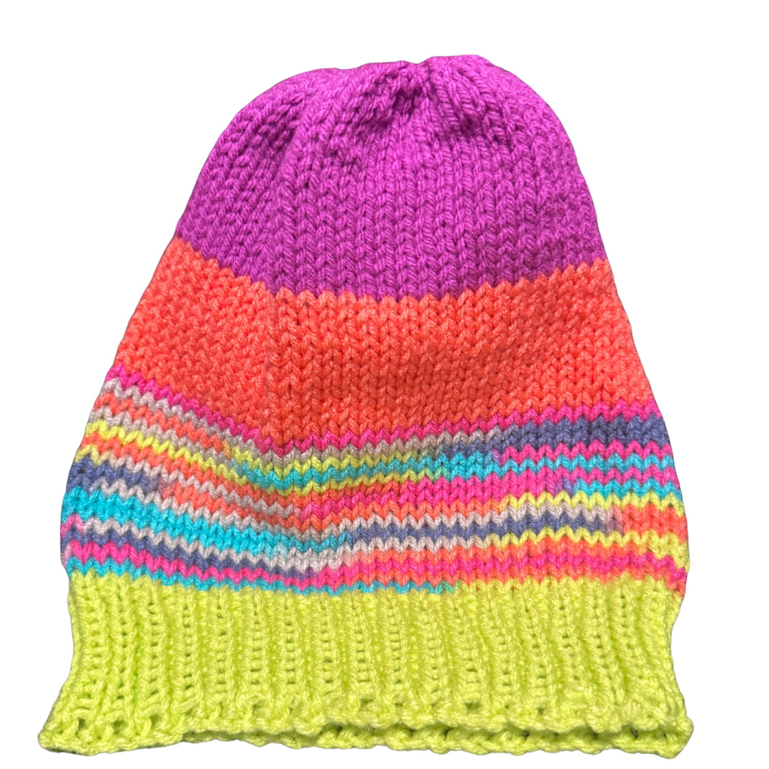Photograph of product: GALILEOCRAFTS NEON PINK PURPLE YELLOW STRIPPED HAT