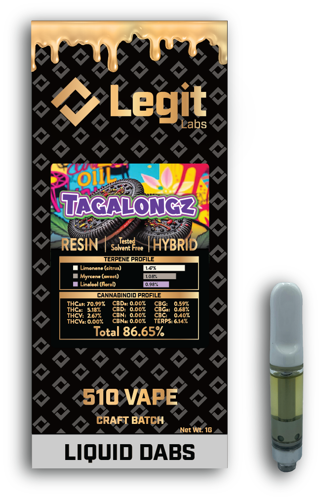 Photograph of product: Legit Labs | Tagalongs | Cured Resin | Hybrid | Cartridge