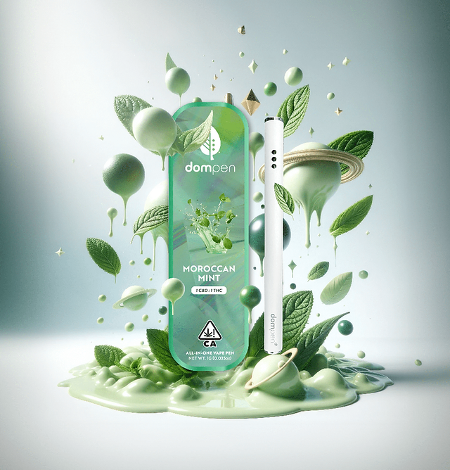 Photograph of product: Dompen 1:1 (CBD:TH-oui) Mint Vape Pen, 1g