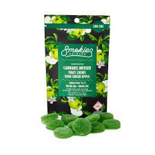 Photograph of product: [Smokiez] TH-oui:CBG Fruit Chews - 200mg -  1:1 Sour Green Apple (H)