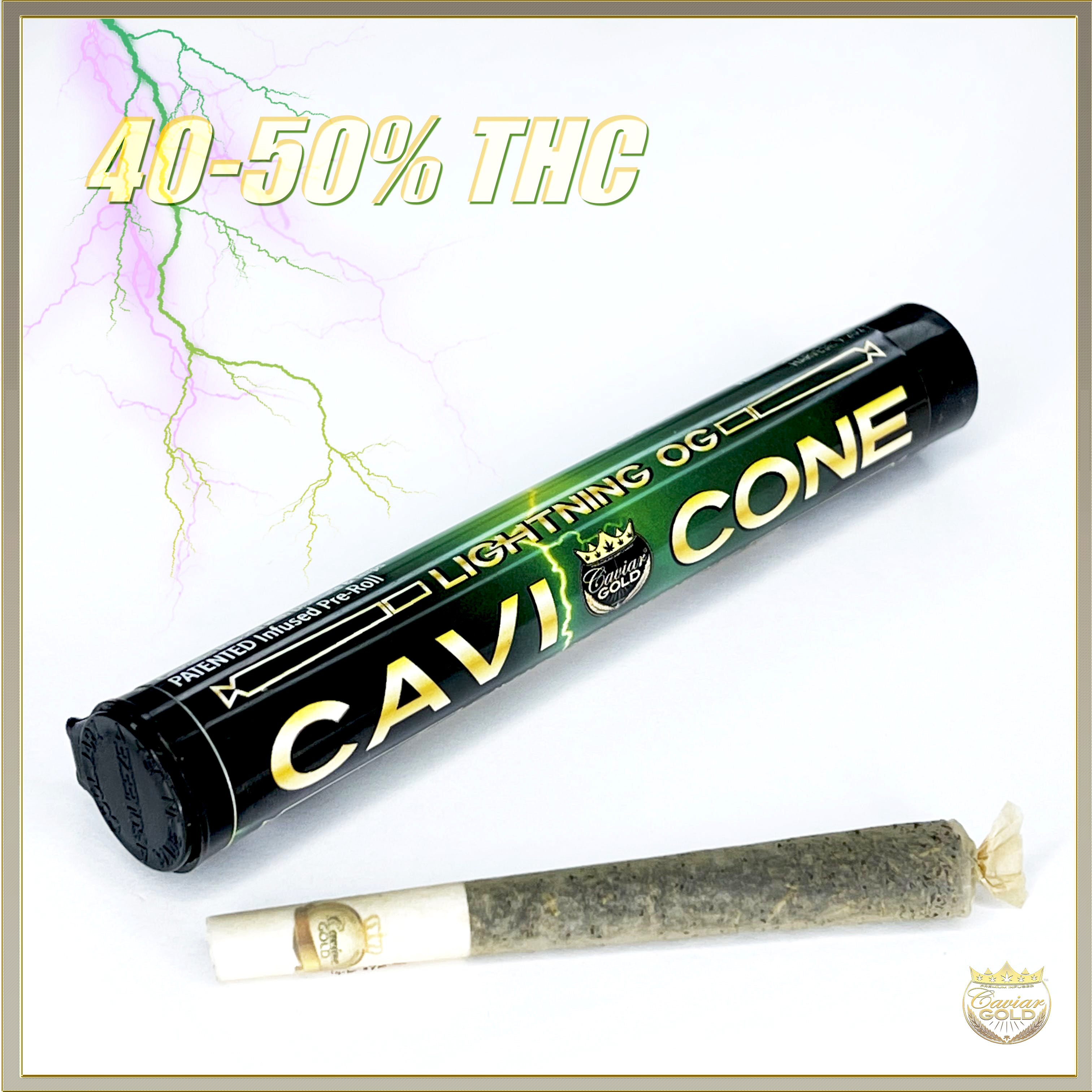 Photograph of product: Caviar Gold Cavi Cone 1.3G | Lightning OG